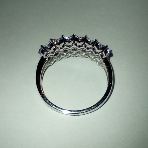 CHRISTMAS SPECIAL! 10Kt White Gold Round Tanzanite & Diamond-Accent Ring - Picture 5 of 5